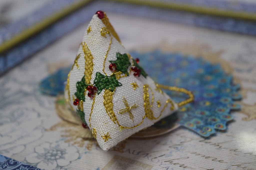 Holly Humbug gorgeous cross-stitch decoration