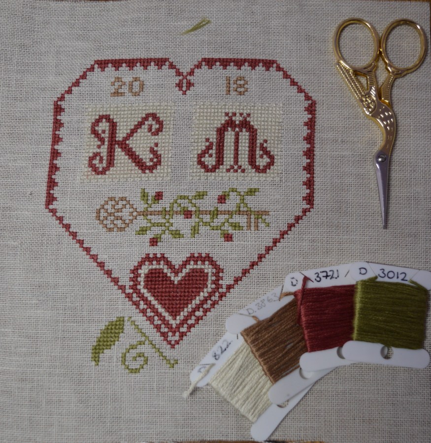 SubRosa cross-stitch heart.