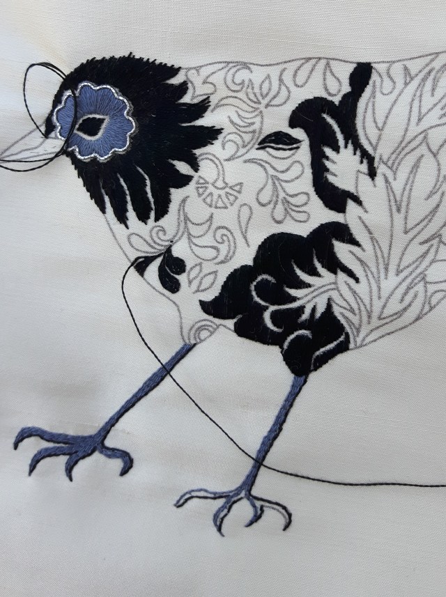 Blackbird Embroidery by Nicola Jarvis
