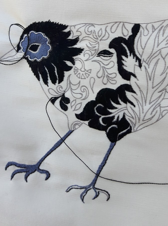 Blackbird Embroidery by Nicola Jarvis