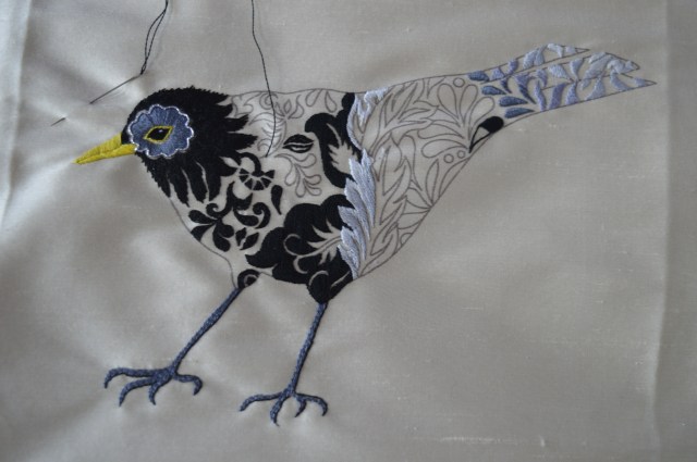 Blackbird Embroidery by Nicola Jarvis