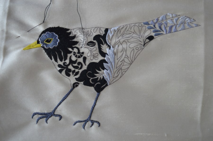 Blackbird Embroidery by Nicola Jarvis