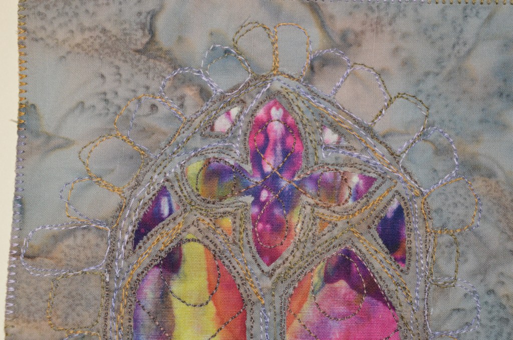 Stained glass window embroidery